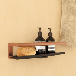 Cosmic Bathroom Shelf, Bathroom Organizer, With Glass Wiper, Brushed Copper Pvd , Architect S+ Collection - thumbnail 2