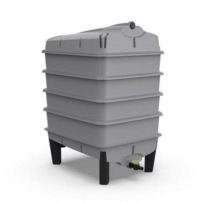 Original Wormery Tiger Wormery 4 Tray Vermicomposting System - Grey,includes Lime Mix, Coir Block & Fine Mesh, 4-Tray Kit - image 1