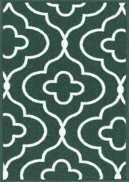 Machine Washable Quatrefoil Design Anti Slip Doormats Emerald 67X120 Cm - thumbnail 4