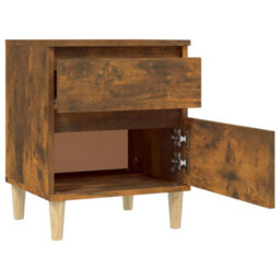 Berkfield Elegant Bedside Cabinets 2 Pcs Smoked Oak 40X35X50 Cm - thumbnail 8