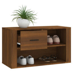 Walplus Shoe Cabinet Brown Oak 80X35X45 Cm Engineered Wood - thumbnail 4
