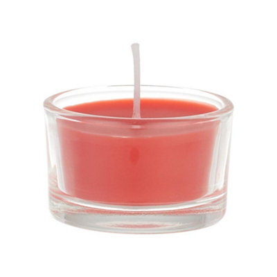 Living And Home 6 Pcs And Long-Lasting Fragrance Fruit-Scented Natural Vegetable Wax Candles In Clear Glass Cups - image 1