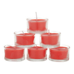 Living And Home 6 Pcs And Long-Lasting Fragrance Fruit-Scented Natural Vegetable Wax Candles In Clear Glass Cups - thumbnail 5