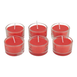 Living And Home 6 Pcs And Long-Lasting Fragrance Fruit-Scented Natural Vegetable Wax Candles In Clear Glass Cups - thumbnail 6