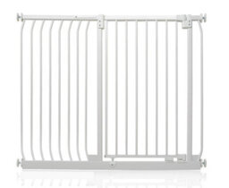 Safetots Extra Tall Elite Safety Gate, 125Cm - 134Cm, Matt White, Extra Tall 96.8Cm In Height, Pressure Fit Stair Gate - thumbnail 1