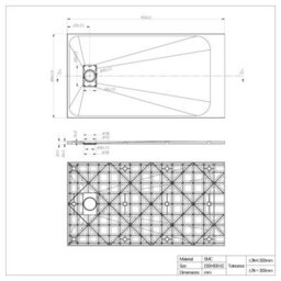 Sundaze 1500 X 800mm Smc Black Rectangle Slate Effect Bathroom Shower Tray - thumbnail 7