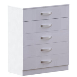 Lassic Vida Designs Hulio White High Gloss 5 Drawer Chest (H)900mm (W)750mm (D)360mm - thumbnail 9