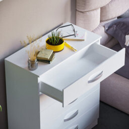 Lassic Vida Designs Hulio White High Gloss 5 Drawer Chest (H)900mm (W)750mm (D)360mm - thumbnail 8