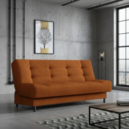 Livia 3 Seater Sofa Bed With Sleeping Function Freestanding Design Compact And Comfortable For Living Or Guest Room Orange - thumbnail 2
