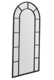 "Mirroroutlet Full Length Window Arcus - Black Framed Arched Leaner / Wall Mirror 75"" X 33"" (190Cm X 85Cm)" - thumbnail 4