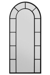 "Mirroroutlet Full Length Window Arcus - Black Framed Arched Leaner / Wall Mirror 75"" X 33"" (190Cm X 85Cm)" - thumbnail 3