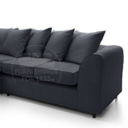 Furnishings For Less UK Casper Soft Chenille Fabric 5 Seater L Shaped Corner Sofa  Black - Scatter Back - thumbnail 4