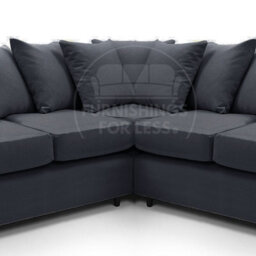 Furnishings For Less UK Casper Soft Chenille Fabric 5 Seater L Shaped Corner Sofa  Black - Scatter Back - thumbnail 3