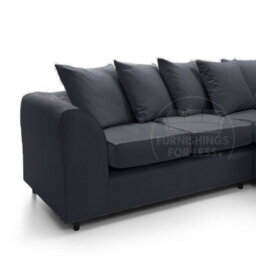 Furnishings For Less UK Casper Soft Chenille Fabric 5 Seater L Shaped Corner Sofa  Black - Scatter Back - thumbnail 2