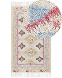 Beliani Handwoven Multicolour Jute Rug 80 X 150 Cm With Beige Tassels - thumbnail 3