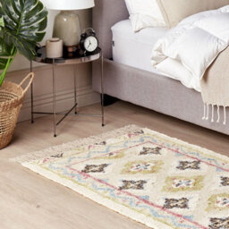 Beliani Handwoven Multicolour Jute Rug 80 X 150 Cm With Beige Tassels - thumbnail 2