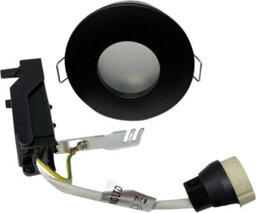 UKEW Pack Of 4 -Matt Black ,recessed Downlight Round Bathroom Gu10 Ceiling Light Fixture Ip65 Spotlight ,frosted Cover