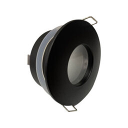 UKEW Pack Of 4 -Matt Black ,recessed Downlight Round Bathroom Gu10 Ceiling Light Fixture Ip65 Spotlight ,frosted Cover - thumbnail 3