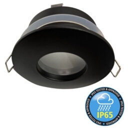 UKEW Pack Of 4 -Matt Black ,recessed Downlight Round Bathroom Gu10 Ceiling Light Fixture Ip65 Spotlight ,frosted Cover - thumbnail 2