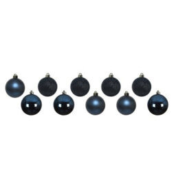 Kaemingk Shatterproof Plain Christmas Bauble (Pack Of 10) Blue (One Size) - thumbnail 1