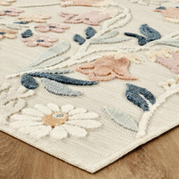 Gardenia Daisy Indoor Outdoor Low Pile Area Rug Floral Design Cream 120 X 170 Cm - thumbnail 5