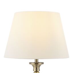 GoodHome Seekonk Conical Brushed Satin Cream Antique Brass Effect Table Lamp - thumbnail 5