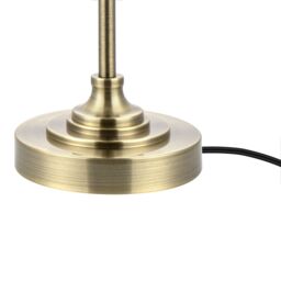GoodHome Seekonk Conical Brushed Satin Cream Antique Brass Effect Table Lamp - thumbnail 6