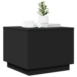 Berkfield Coffee Table With Led Lights Black 50X50X40 Cm - thumbnail 6