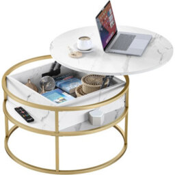 Modern Round Coffee Table With Lift Top Design And Ample Storage - thumbnail 4