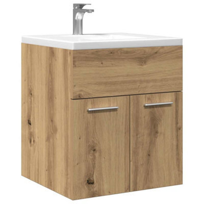 Berkfield Bathroom Sink Cabinet Artisan Oak 41X38.5X46 Cm Engineered Wood - image 1