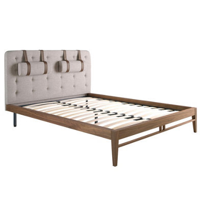 Angel Cerda Elegant Grey Fabric Tufted Bed For Modern Bedrooms - image 1