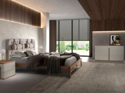 Angel Cerda Elegant Grey Fabric Tufted Bed For Modern Bedrooms - thumbnail 3