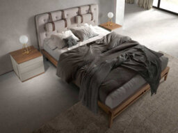 Angel Cerda Elegant Grey Fabric Tufted Bed For Modern Bedrooms - thumbnail 2
