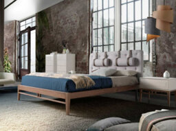 Angel Cerda Elegant Grey Fabric Tufted Bed For Modern Bedrooms - thumbnail 5