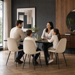 Bravich Ron Velvet Dining Chair - Ivory, Set Of 2 - thumbnail 7