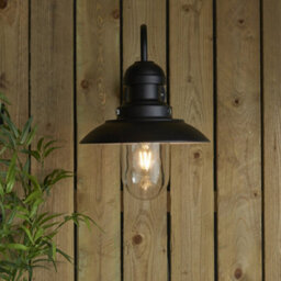Matt Black Outdoor Fisherman Wall Light & Clear Glass Shade - Front Porch Light - thumbnail 4