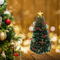 Shatchi 4Ft/120Cm Fibre Optic Christmas Star Topper-Green Pre-Lit Artificial Christmas Tree - thumbnail 4