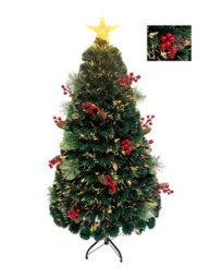 Shatchi 4Ft/120Cm Fibre Optic Christmas Star Topper-Green Pre-Lit Artificial Christmas Tree - thumbnail 3
