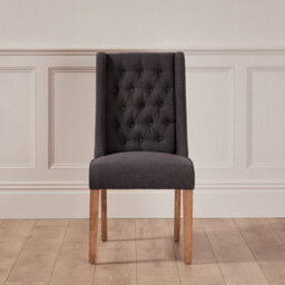 Dibor Set Of 4 Cannes Button Back Kitchen Furniture Dining Room Chair - Charcoal - thumbnail 3