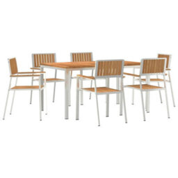 Berkfield Garden Dining Set 7 Pcs Brown Solid Teak Wood - thumbnail 2