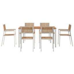 Berkfield Garden Dining Set 7 Pcs Brown Solid Teak Wood - thumbnail 7