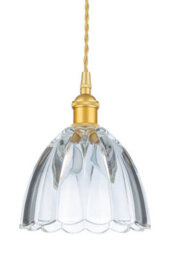Luminosa Lighting Luminosa Wilshire Dome Pendant Light Satin Gold With Decorative Glass