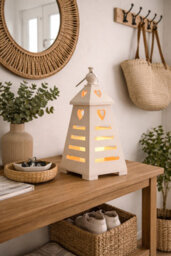 Marco Paul Large Pre-Lit Flameless Candle Holder Pyramid - White - thumbnail 4
