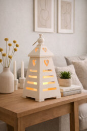 Marco Paul Large Pre-Lit Flameless Candle Holder Pyramid - White - thumbnail 1