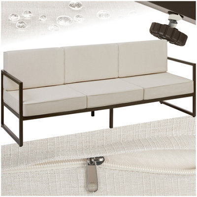 Tectake Garden Furniture Comosa - For 3 People, Xxl Padding, 1 Sofa - Brown/beige - 1 - image 1