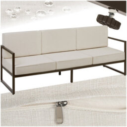 Tectake Garden Furniture Comosa - For 3 People, Xxl Padding, 1 Sofa - Brown/beige - 1 - thumbnail 1