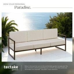 Tectake Garden Furniture Comosa - For 3 People, Xxl Padding, 1 Sofa - Brown/beige - 1 - thumbnail 4