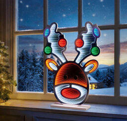 Premier Decorations Limited Reindeer Christmas Infinity Mirror Light Decoration Led Xmas Light 60Cm - thumbnail 2