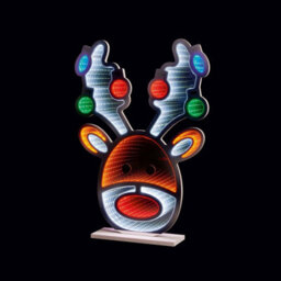 Premier Decorations Limited Reindeer Christmas Infinity Mirror Light Decoration Led Xmas Light 60Cm - thumbnail 4