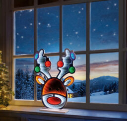 Premier Decorations Limited Reindeer Christmas Infinity Mirror Light Decoration Led Xmas Light 60Cm - thumbnail 1